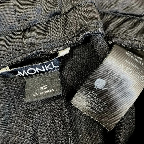 Monki Jogger Track Sweatpants High Rise Waist Size XS Black Pintucked Cuff Ankle - Picture 13 of 13